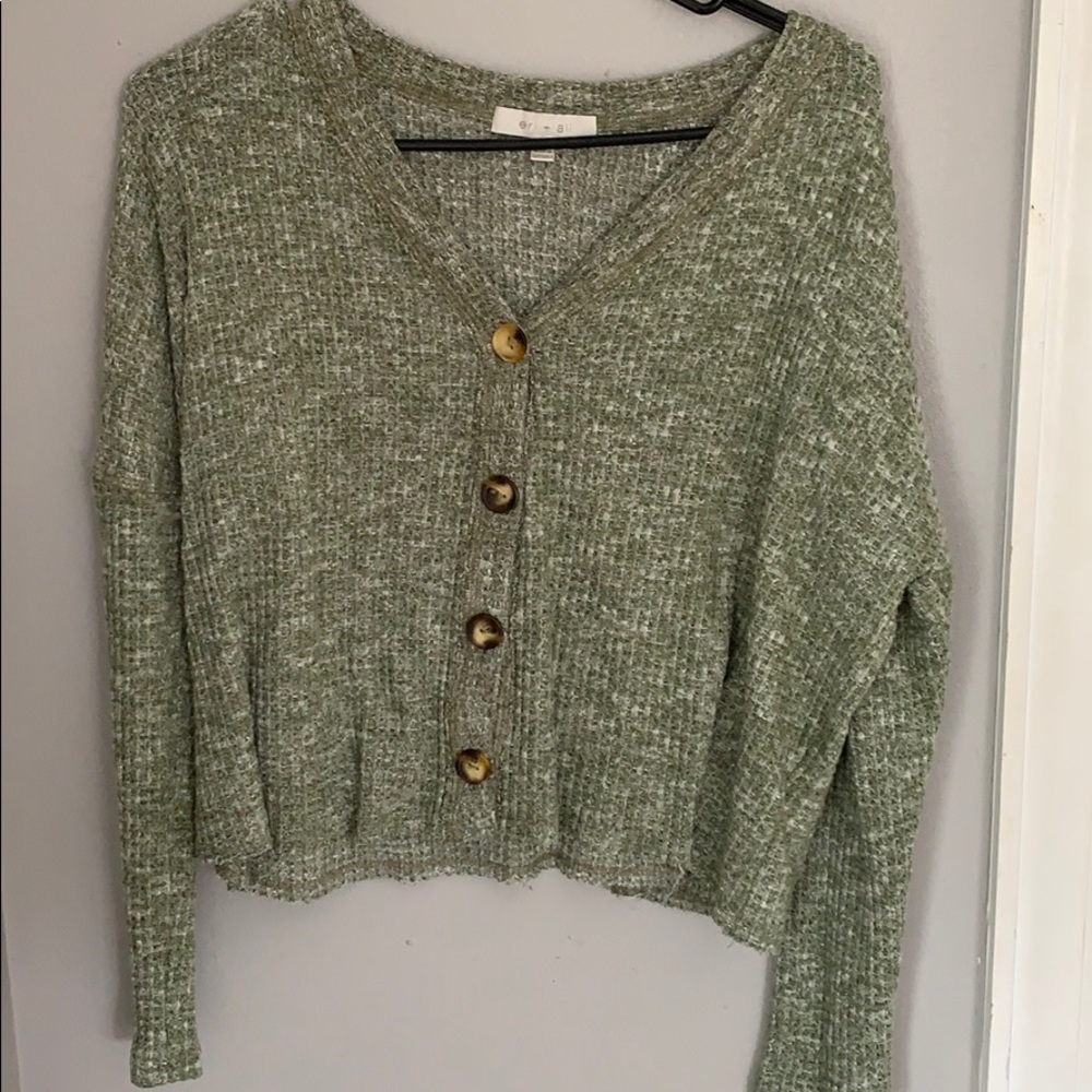 Green Button Up Cardigan/Sweater